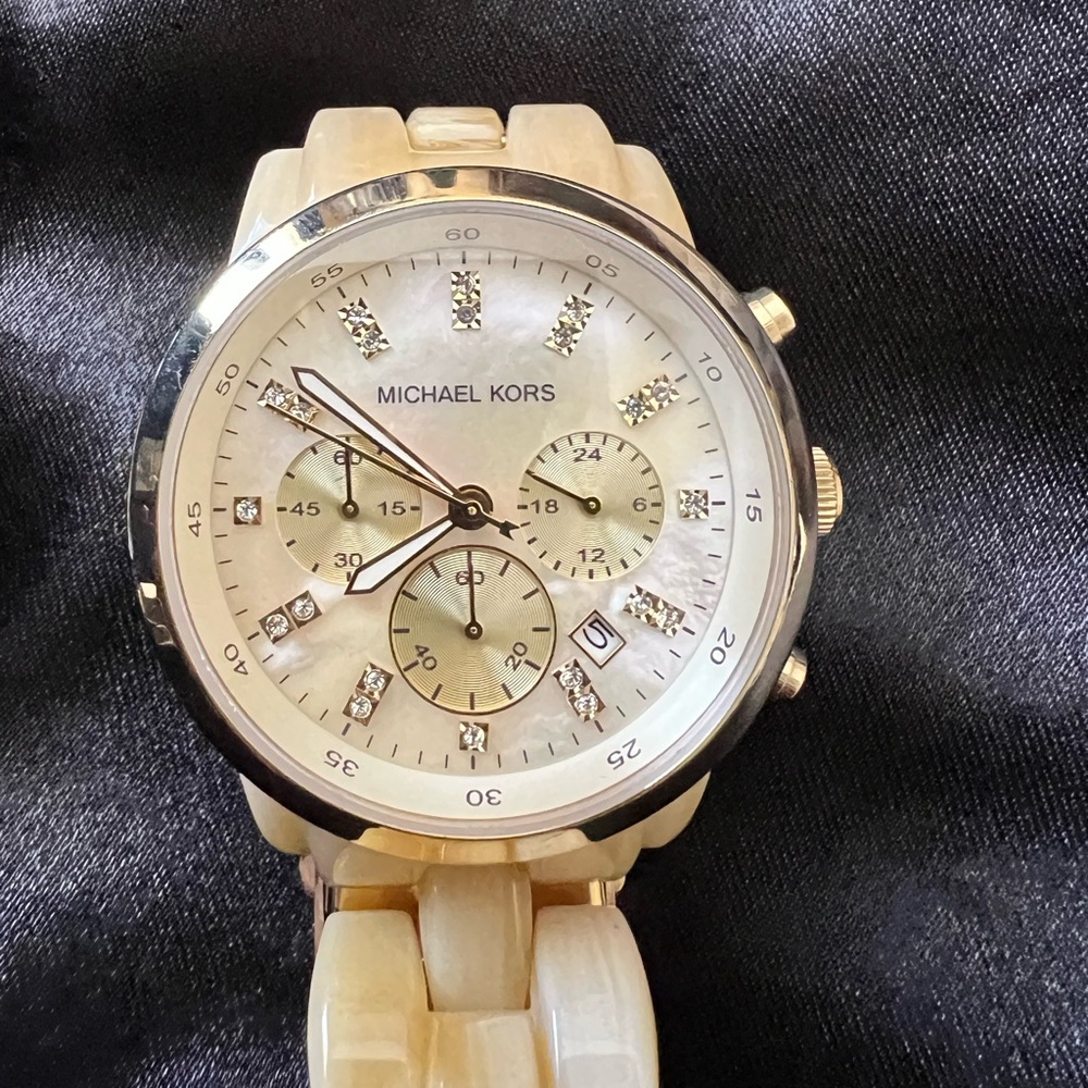 Cream color Michal Kors watch